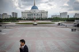 A view ofthe presidential palace in Nur-Sultan, Kazakhstan. PHOTO: JUSTYNA MIELNIKIEWICZ FOR THE WALL STREET JOURNAL