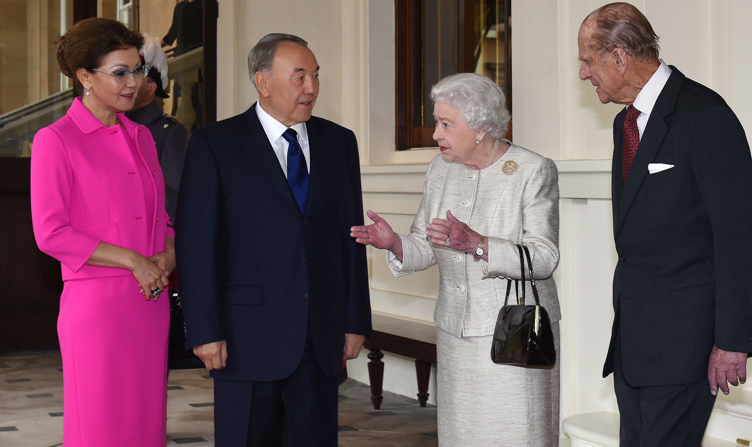Royal family Dariga Nazarbayeva left with her father former President Nursultan Nazarbayev meeting the queen during a trip to London in 2015jpg