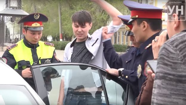 A Man in Kazakhstan Held Up a Blank Sign to See if He’d Be Detained. He Was.