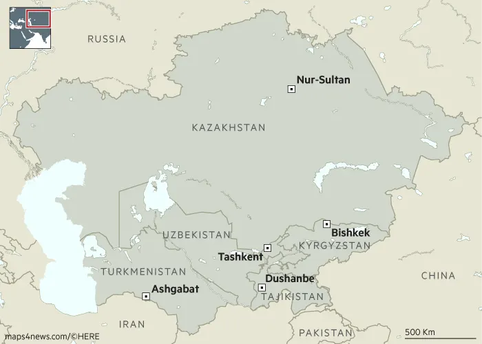 Central Asia map