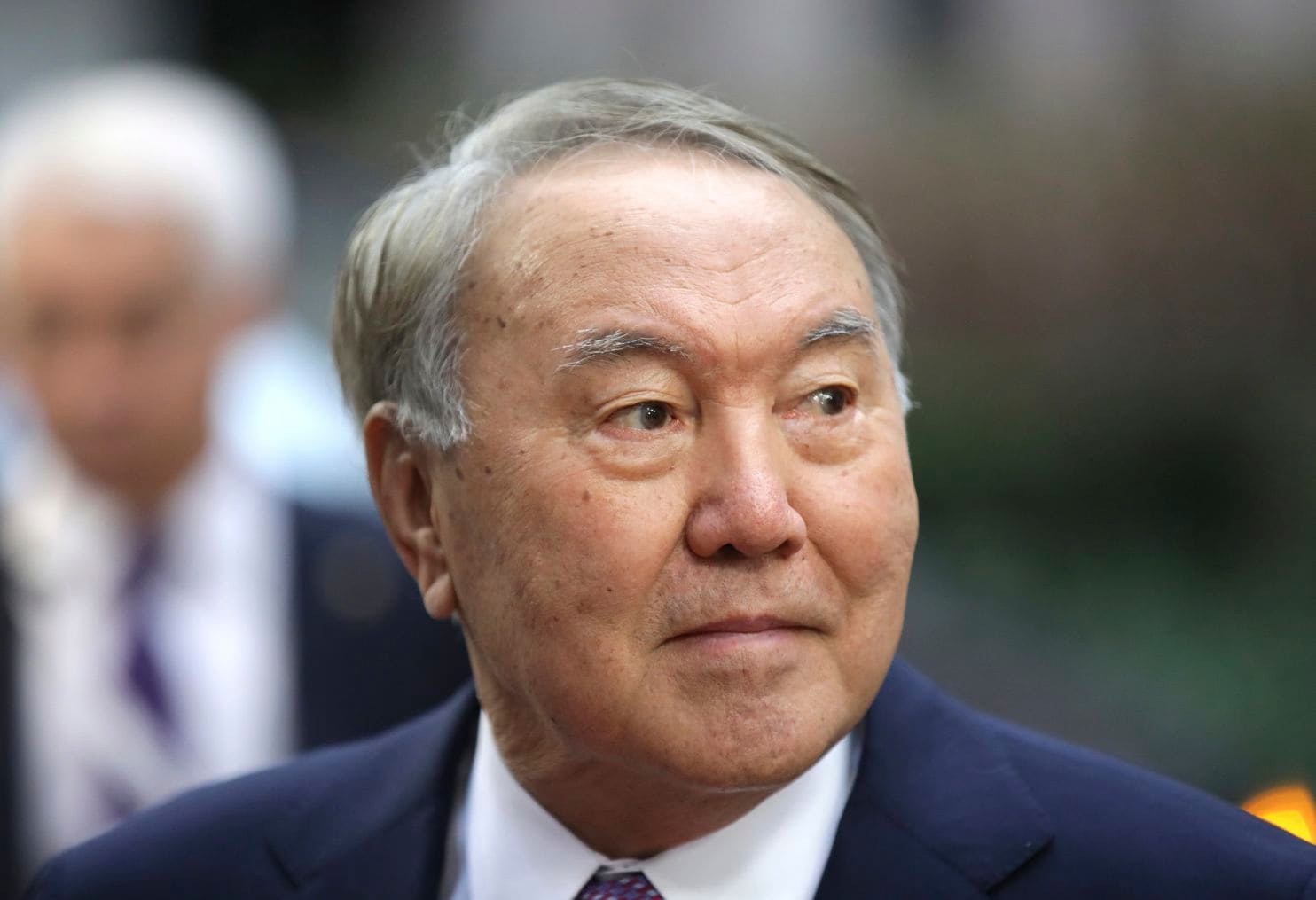 Kazakhstan's president, Nursultan Nazarbayev, seen in Brussels on Oct. 19, 2018. (Olivier Matthys/AP)