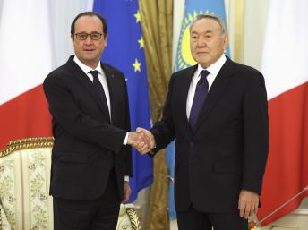 Hollande in uranium-rich Kazakhstan to discuss contracts, relations with Russia
