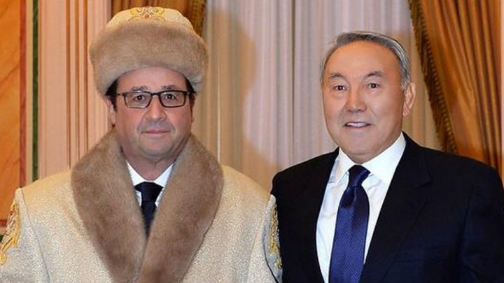 Photo of Hollande in Kazakh hat sparks ridicule online